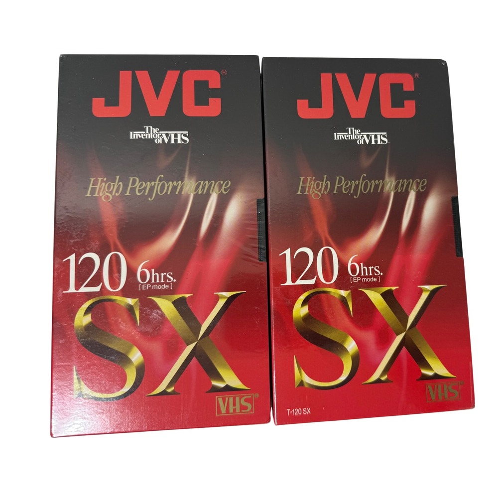JVC SX T-120 EP‎ High Performance VHS 6hrs Blank Tapes 2-Pack Factory Sealed New